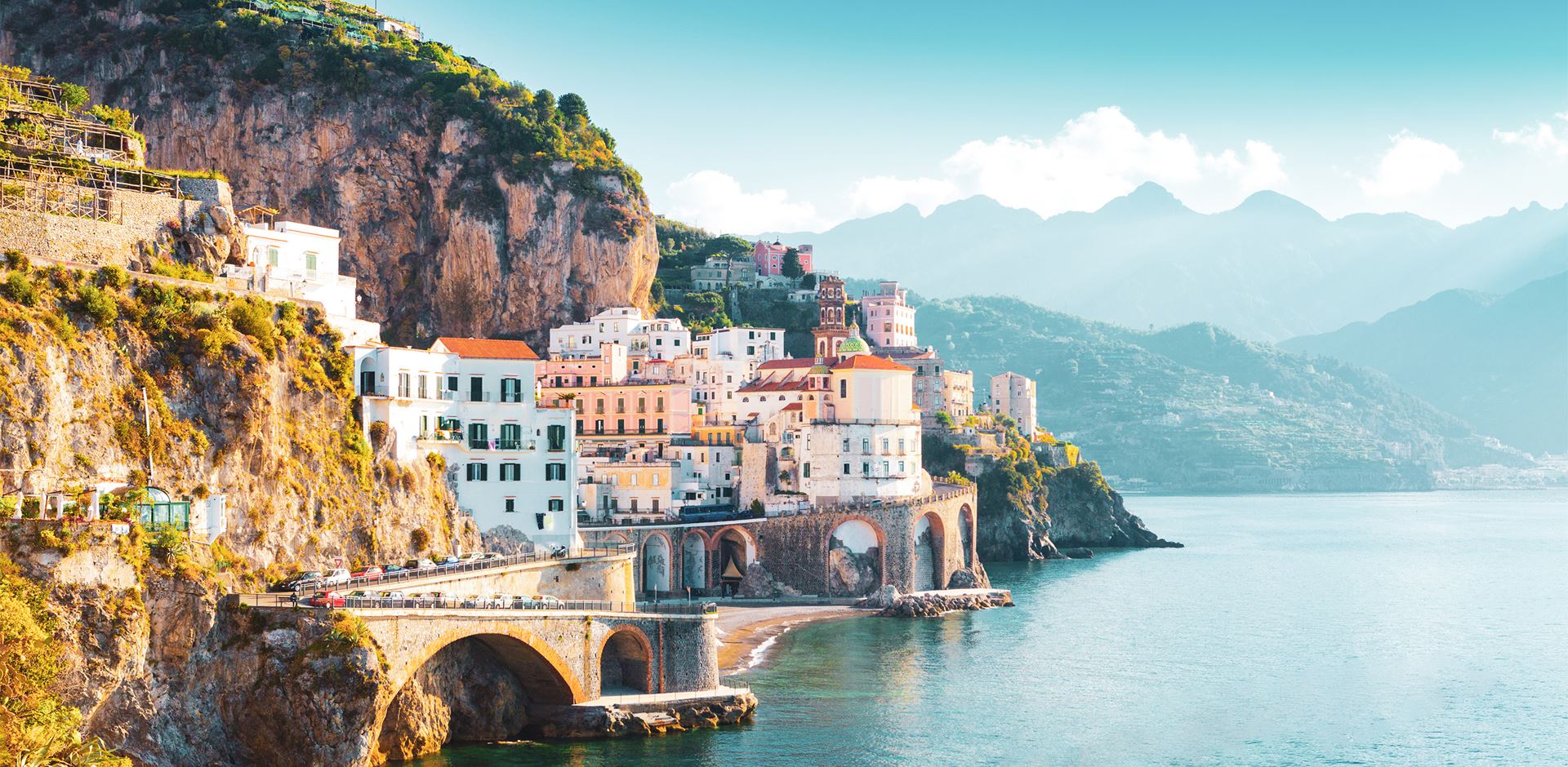 Italien Amalfi Billede Af Kystlinjen