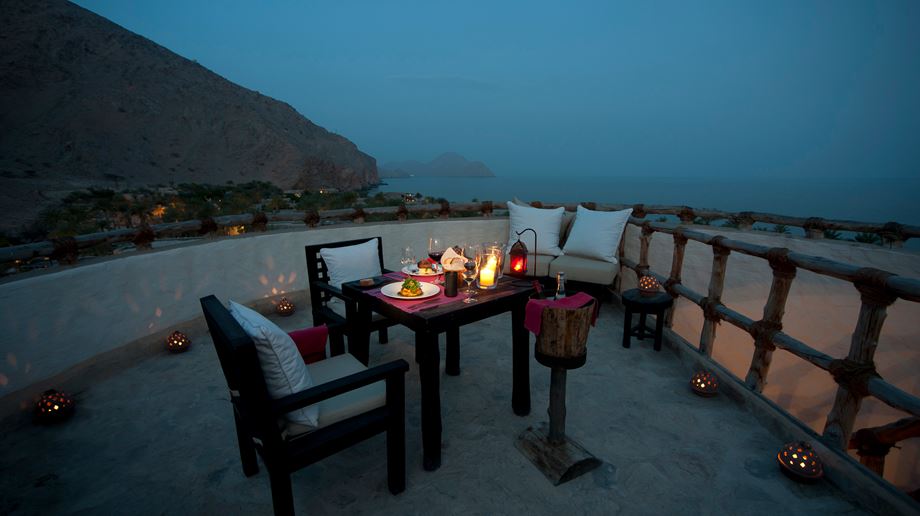 Oman Musandam Six Senses Zighy Bay Wine Tower