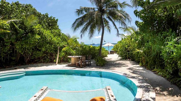 Maldiverne Soneva Fushi Pool In Villa Catamaran