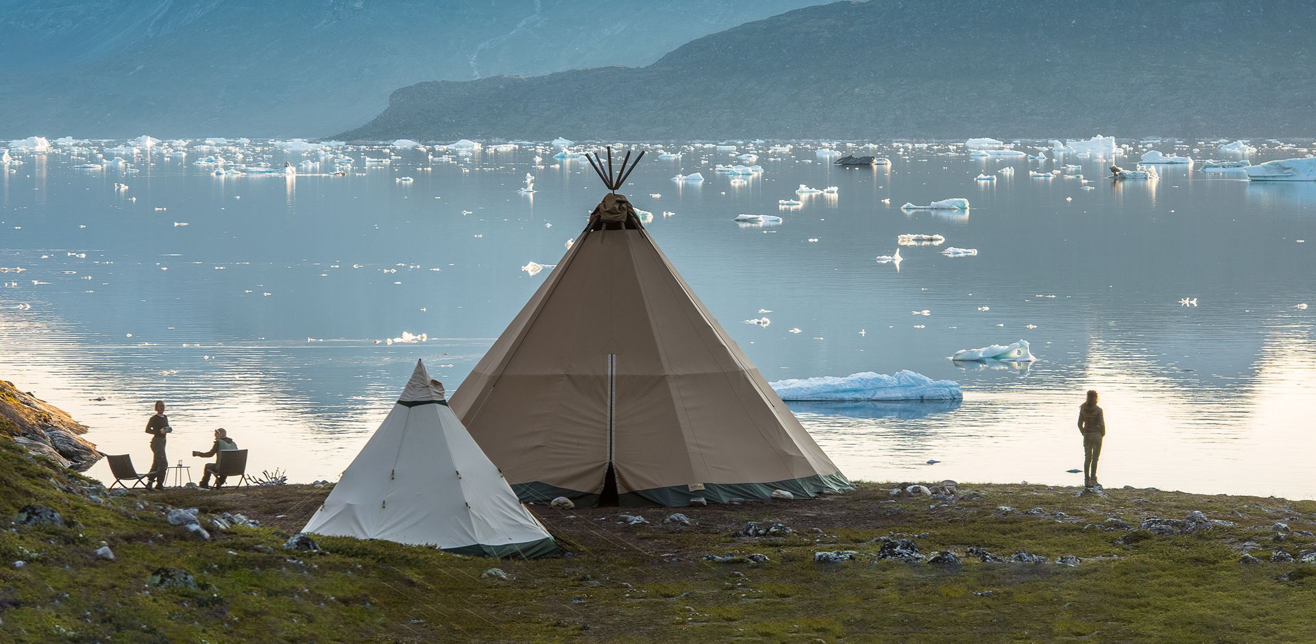 Grønland Camp Kiattua Nuuk, Fjord, Glamping, Telte, Natur, Vand, Isbjerge