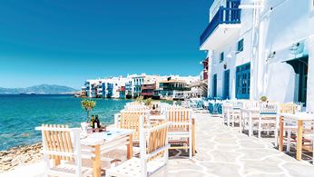 Grækenland Mykonos Restaurant Ved Havn Rettet 
