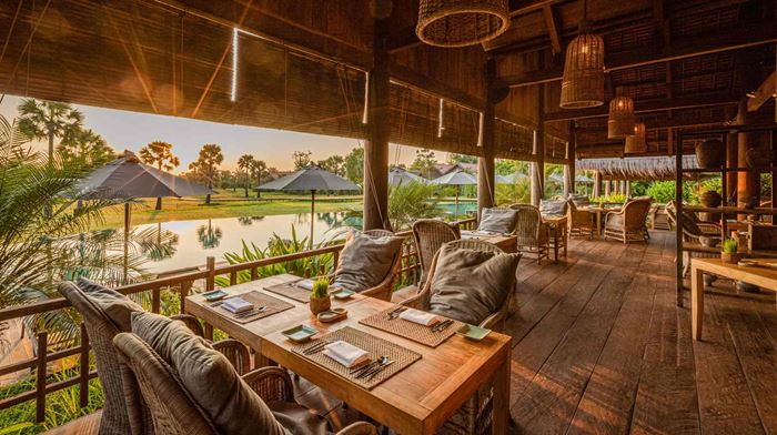 Cambodia, Siem Reap, Zannier Hotels Phum Baitang Bay Phsar, Pool restaurant
