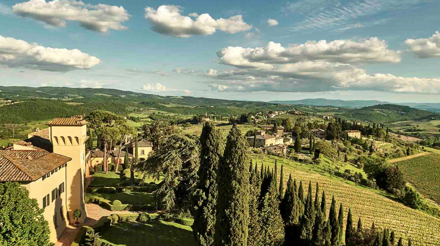 Italien Toscana Como Castell Nero Udsigt Til Landskabet