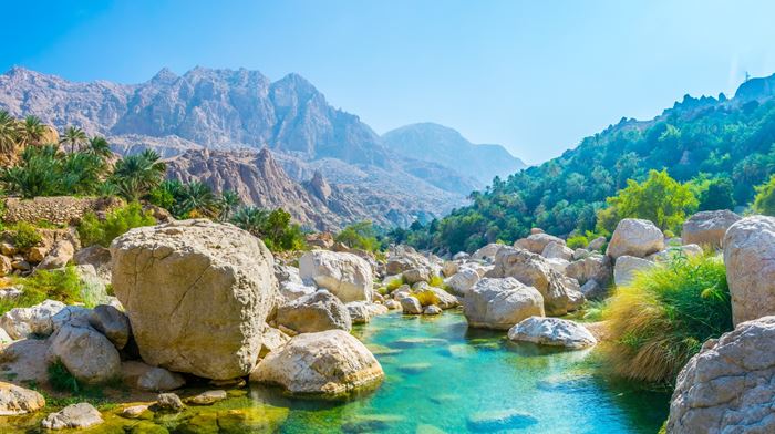 Oman Lagune Wadi Tiwi Turkis Vand