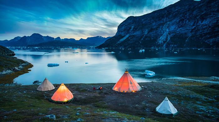 Grønland Camp Kiattua, Nuuk, Fjord, Glamping, Telte, Natur, Bjerge