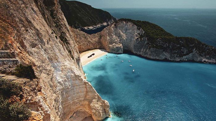 Grækenland Zakynthos Navagio Beach Udsigt Lillebugt