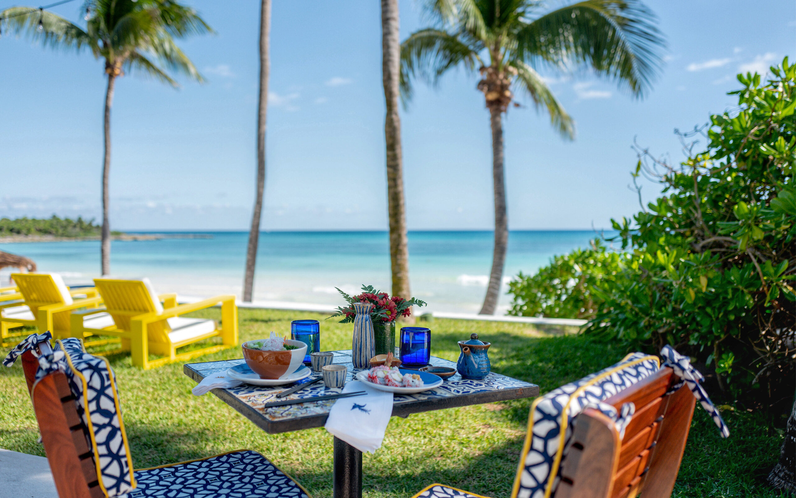 Mexico Tulum Hotel Esencia Restaurant Taiyo View To Beach