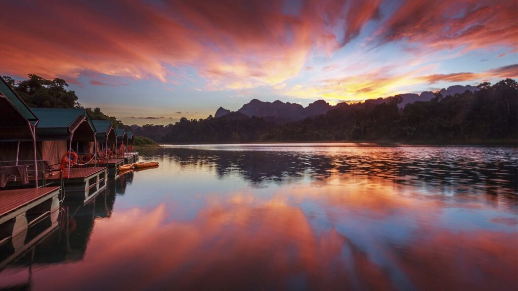Thailand, Khao Sok, Elephant Hills, Sunset Lake