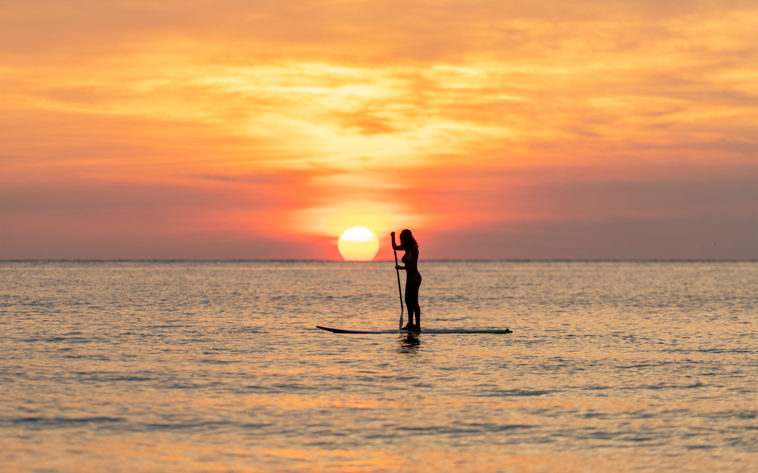 Thailand, Koh Phangan, Anantara Rasananda, Paddleboard Aften