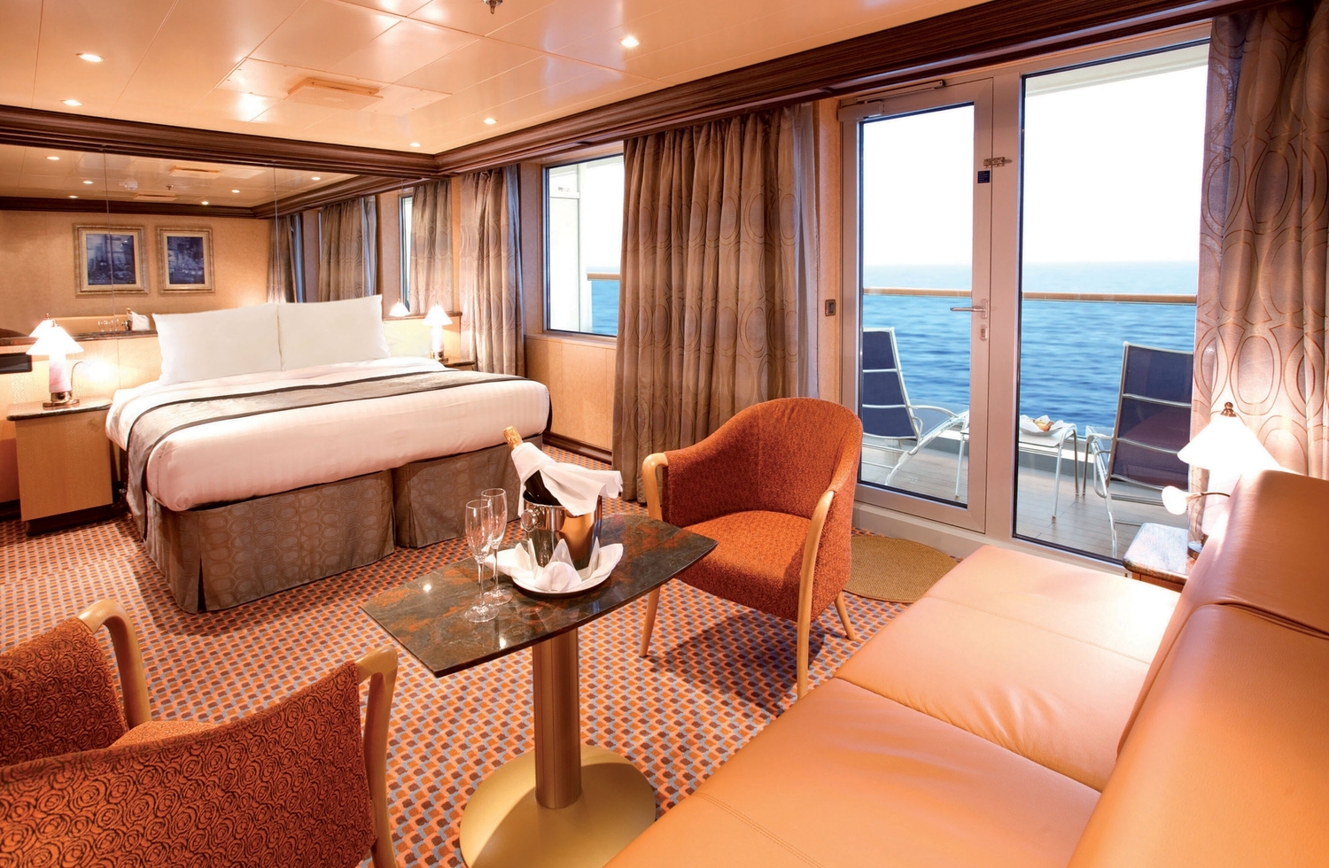 suite with ocean view balcony costa deliziosa